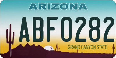 AZ license plate ABF0282