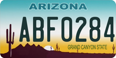 AZ license plate ABF0284