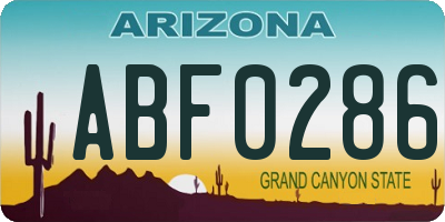 AZ license plate ABF0286