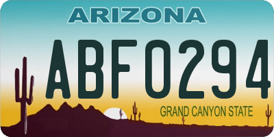 AZ license plate ABF0294