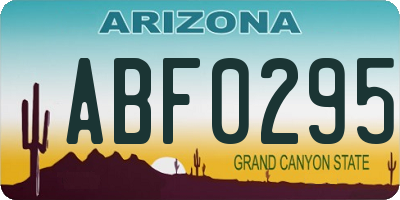 AZ license plate ABF0295