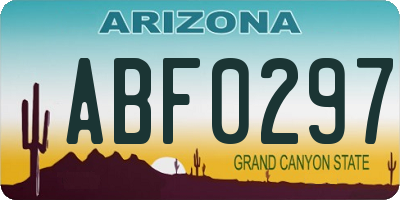 AZ license plate ABF0297