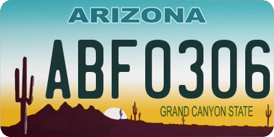 AZ license plate ABF0306