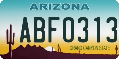 AZ license plate ABF0313