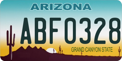 AZ license plate ABF0328