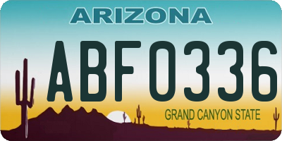 AZ license plate ABF0336