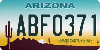 AZ license plate ABF0371
