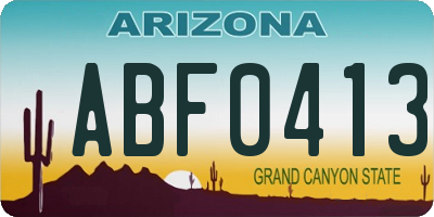 AZ license plate ABF0413
