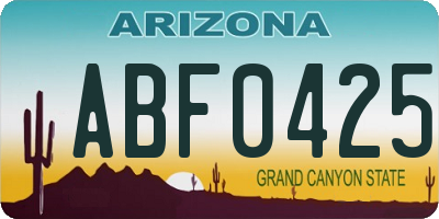 AZ license plate ABF0425
