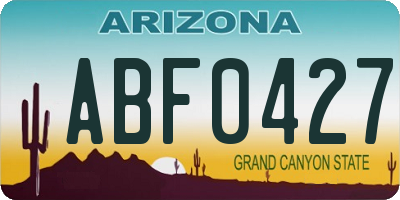 AZ license plate ABF0427