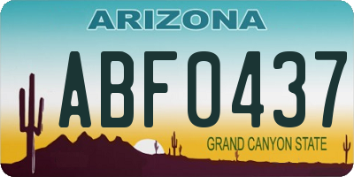 AZ license plate ABF0437