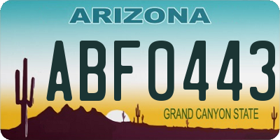 AZ license plate ABF0443