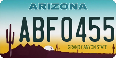AZ license plate ABF0455