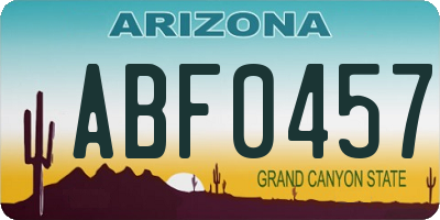 AZ license plate ABF0457