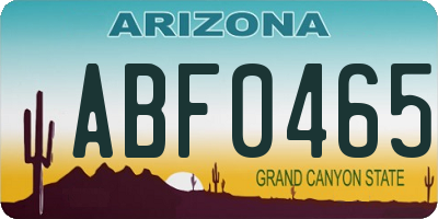 AZ license plate ABF0465