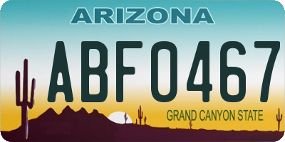 AZ license plate ABF0467