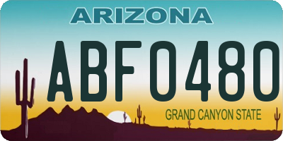 AZ license plate ABF0480