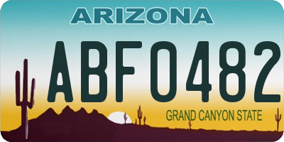 AZ license plate ABF0482