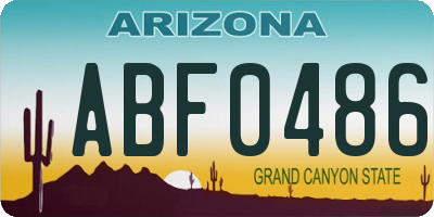 AZ license plate ABF0486