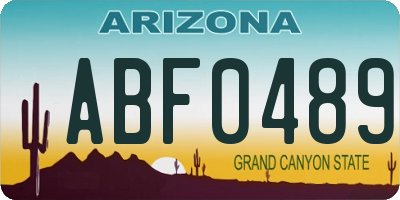 AZ license plate ABF0489