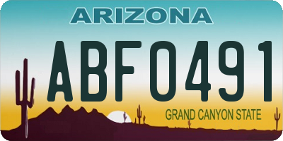 AZ license plate ABF0491