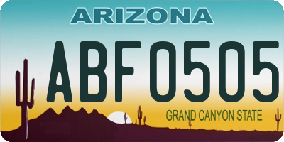 AZ license plate ABF0505