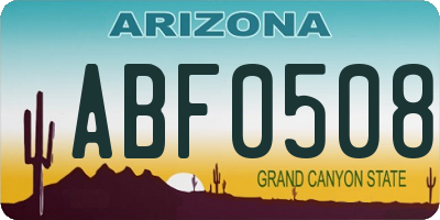 AZ license plate ABF0508
