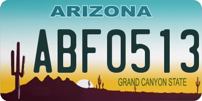 AZ license plate ABF0513