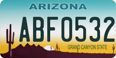 AZ license plate ABF0532