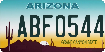 AZ license plate ABF0544