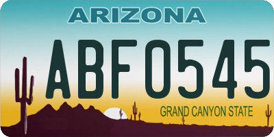 AZ license plate ABF0545