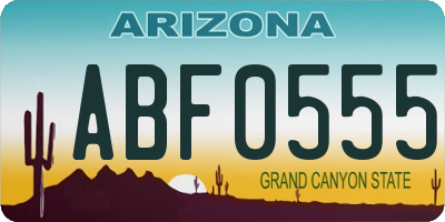 AZ license plate ABF0555