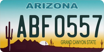 AZ license plate ABF0557