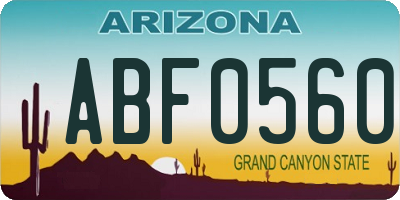 AZ license plate ABF0560