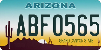 AZ license plate ABF0565