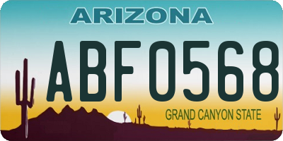 AZ license plate ABF0568