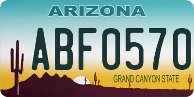 AZ license plate ABF0570
