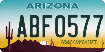 AZ license plate ABF0577