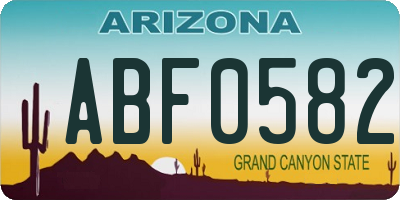 AZ license plate ABF0582