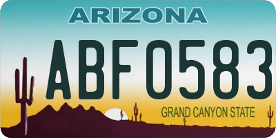 AZ license plate ABF0583