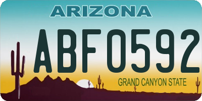 AZ license plate ABF0592
