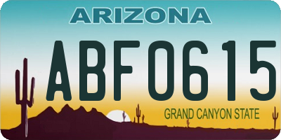 AZ license plate ABF0615