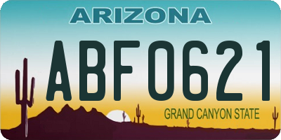 AZ license plate ABF0621