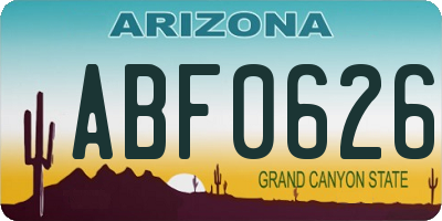 AZ license plate ABF0626