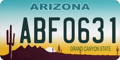 AZ license plate ABF0631