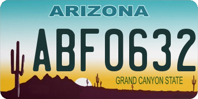 AZ license plate ABF0632