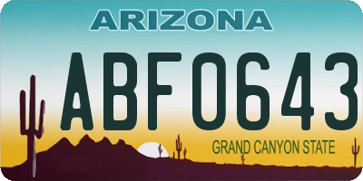 AZ license plate ABF0643