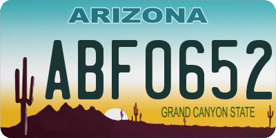 AZ license plate ABF0652
