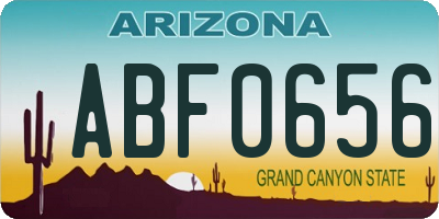 AZ license plate ABF0656