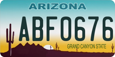 AZ license plate ABF0676